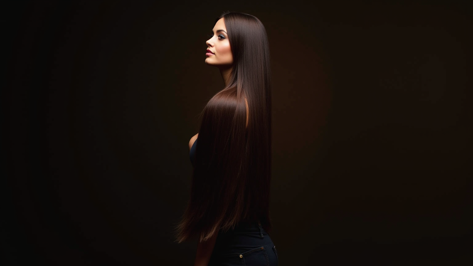 Long glossy hair